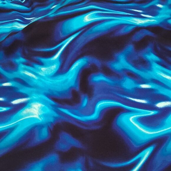 Land’s End Plus Standard Size high neck tankini top electric blue swirl bra Var - Picture 9 of 11